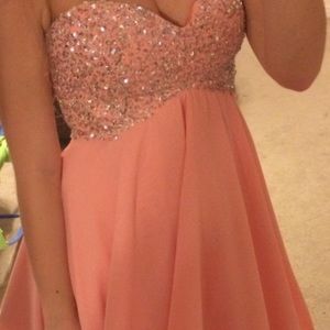 Coral Dress with Corset Back - Size 8